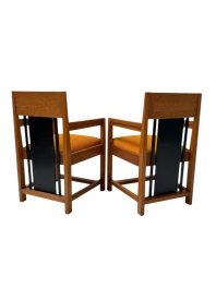 Two Art Deco Modernist High Back Armchairs by Cor Alons, 1927